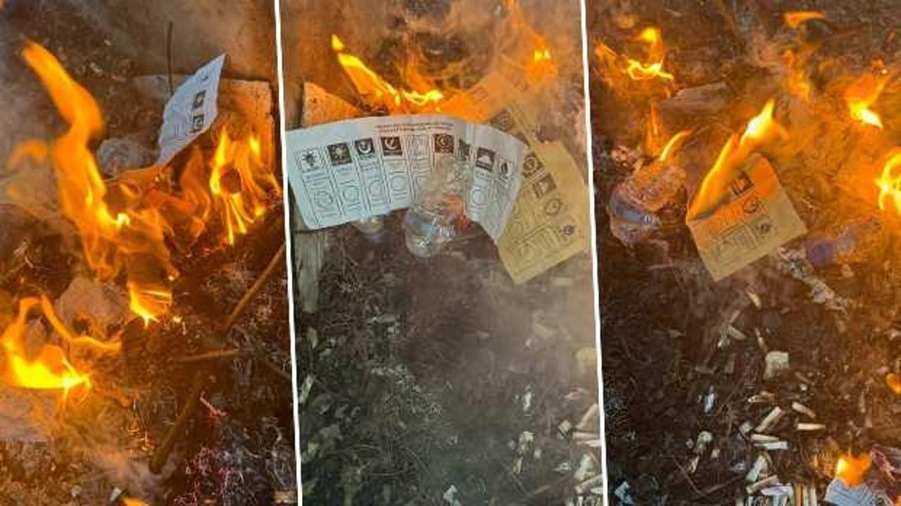 Skandal görüntüler: AK Parti’ye mühür basılmış pusulalar yakıldı