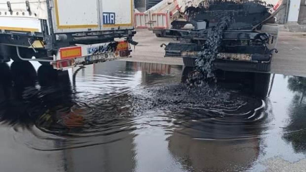 Yakıt dolu tanker ile tır çarpıştı! Binlerce litre yağ oluk oluk yollara aktı