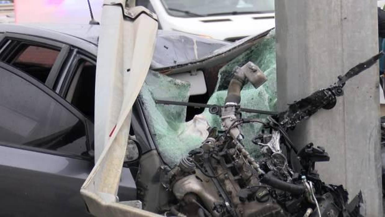 Eyüpsultan'da feci kaza! Bariyerlere ok gibi saplandı