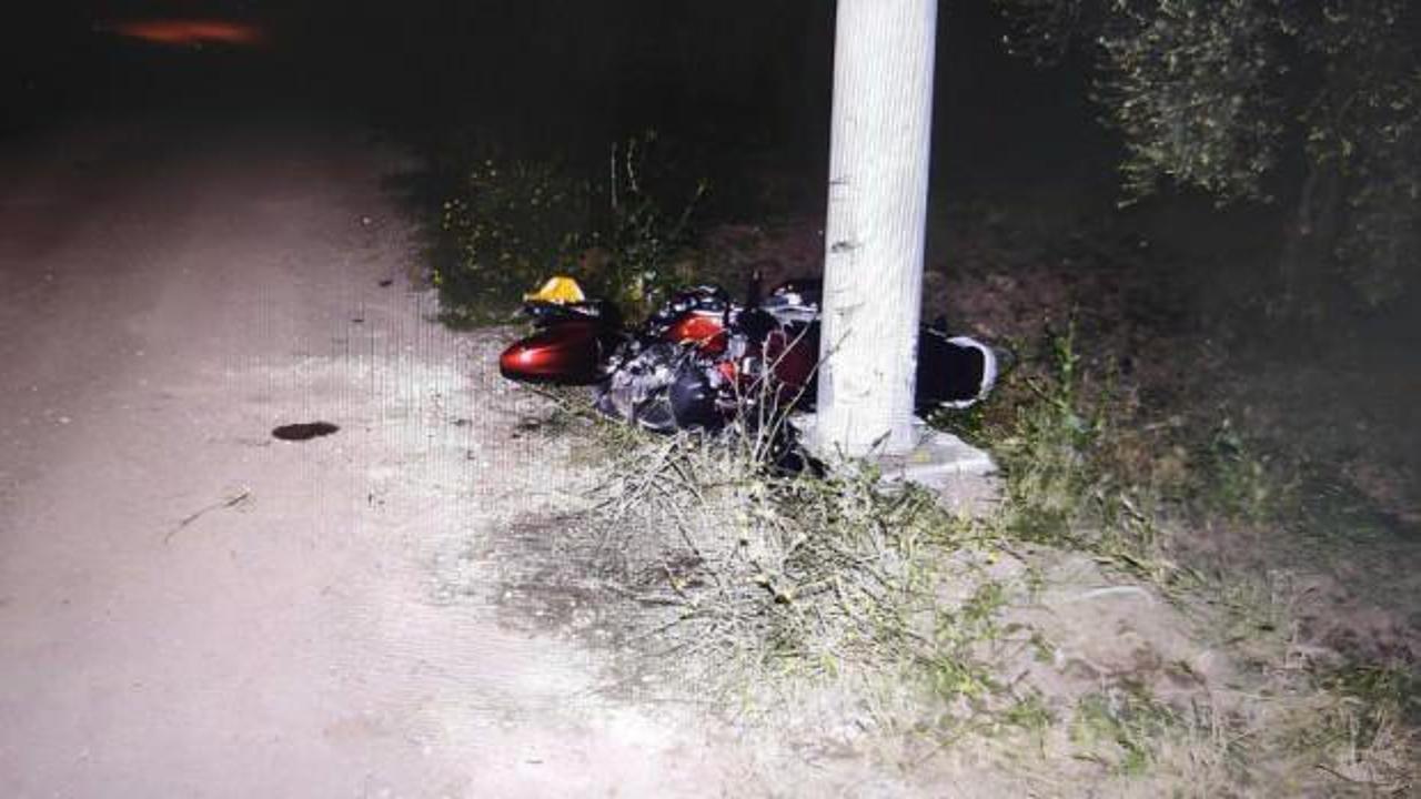 Beton direğe çarpan motosikletin sürücüsü öldü