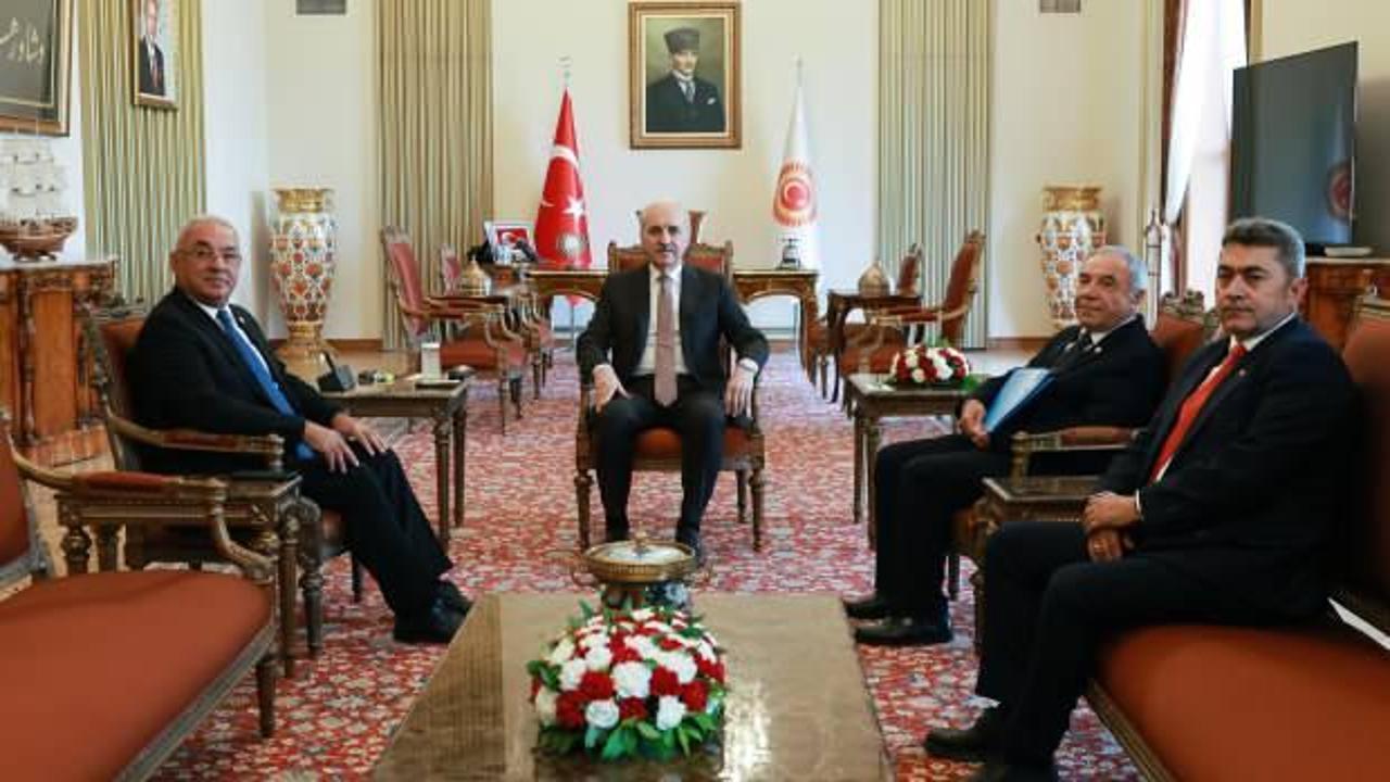 TBMM Başkanı Kurtulmuş Yapıcıoğlu ve Aksakal'ı kabul etti