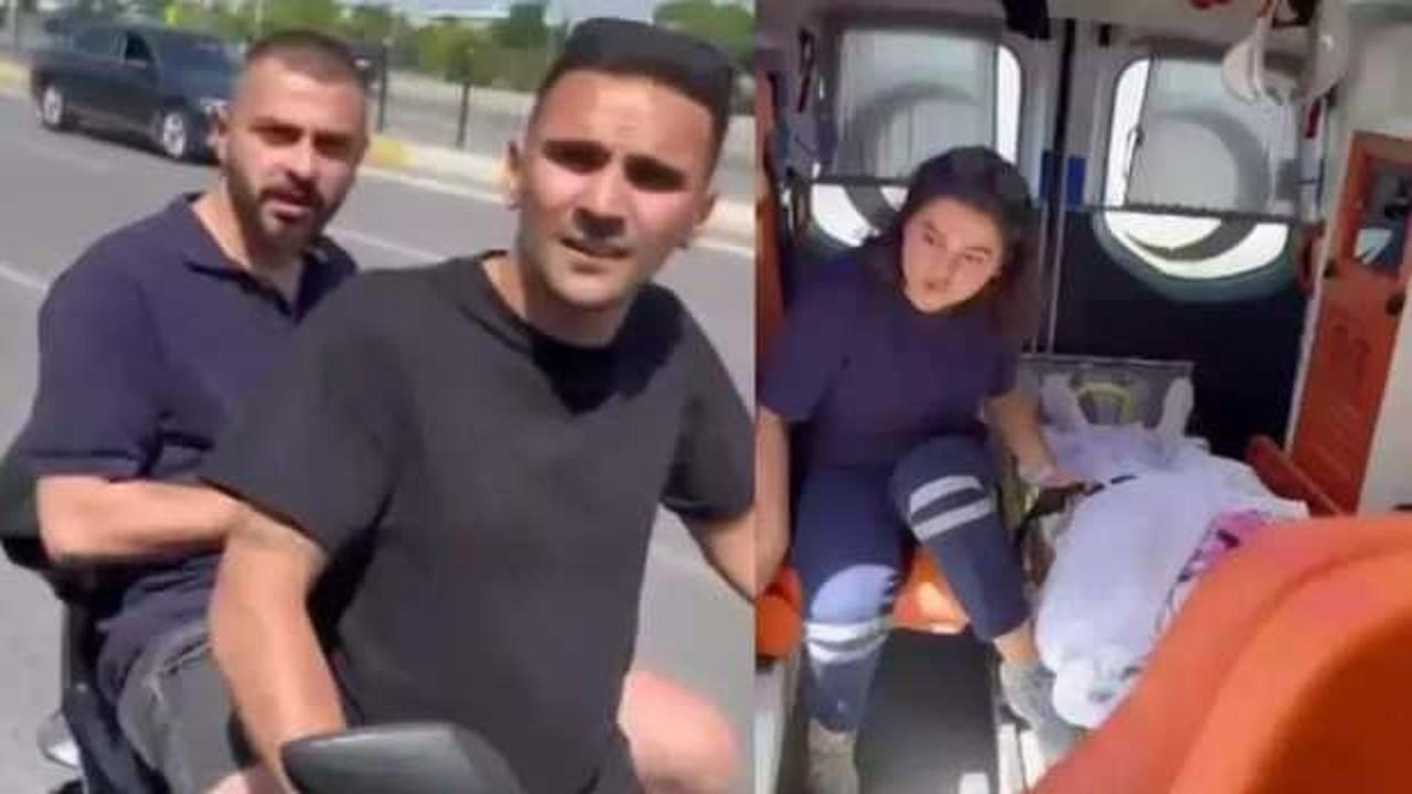 Ambulansın önünü kesen magandalar yakalandı