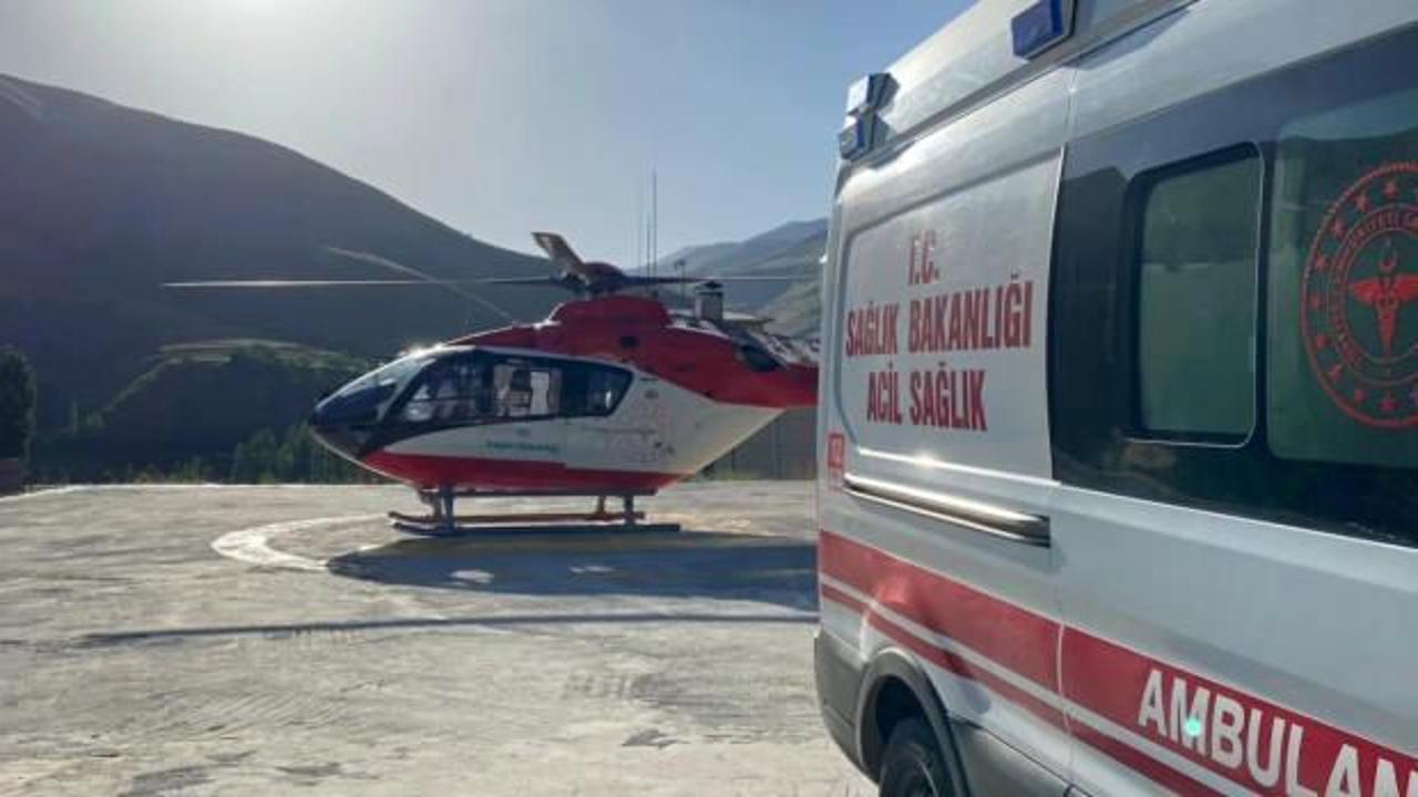 Ambulans helikopter 18 yaşındaki genç için havalandı