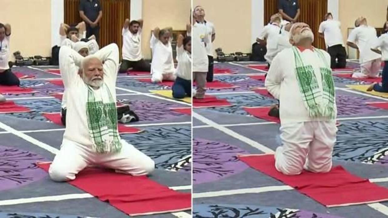 Modi'den Keşmir'de yoga