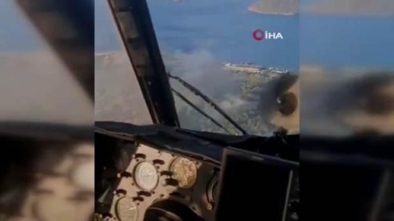 Dikili&rsquo;de orman yangını! Havadan ve karadan m&uuml;dahale ediliyor