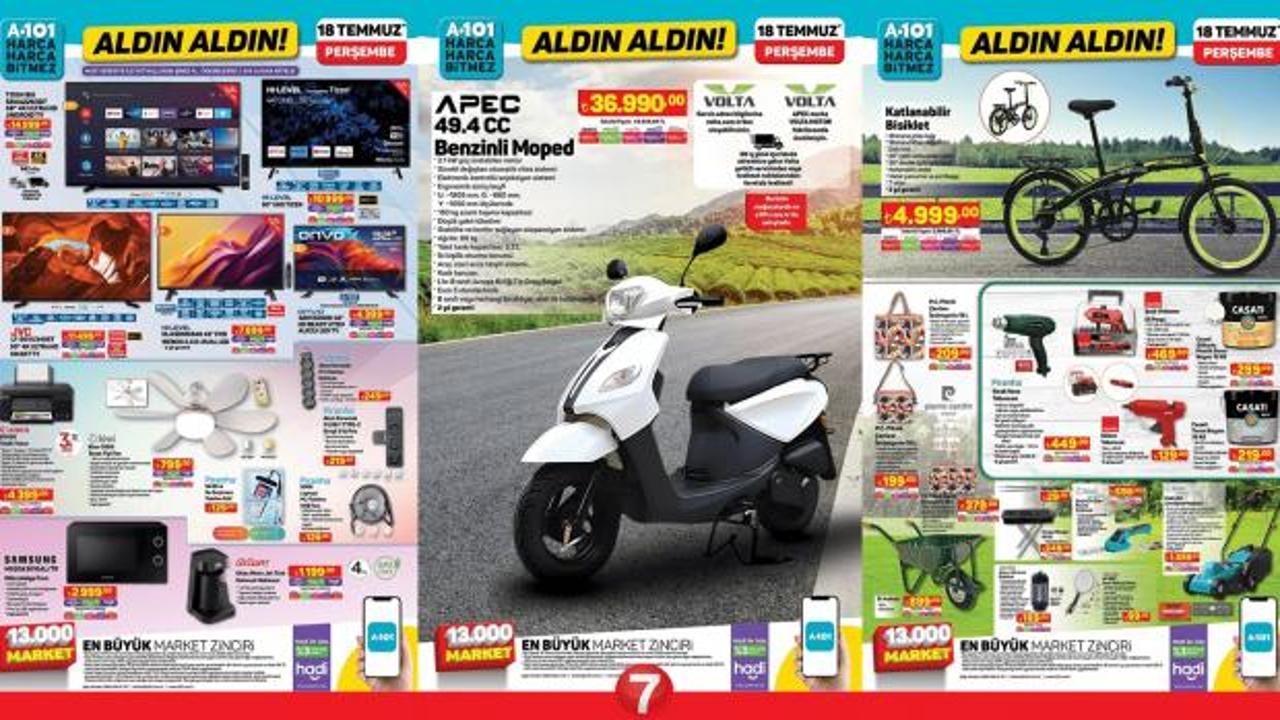 A101 Aktüel 19 Temmuz 2024 Kataloğu Yayınlandı! 50cc motosiklet, tavan vantilatörü, katlanır bisiklet