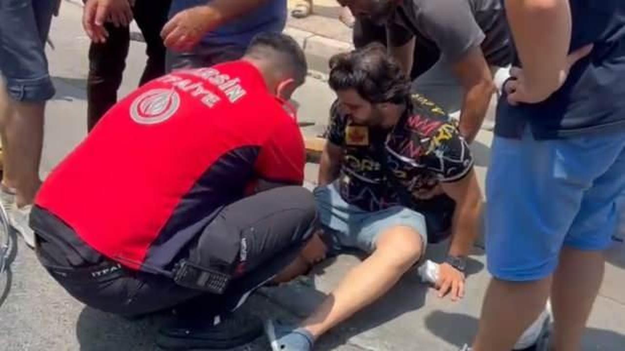 Otob&uuml;sten inerken bacağından oluyordu!