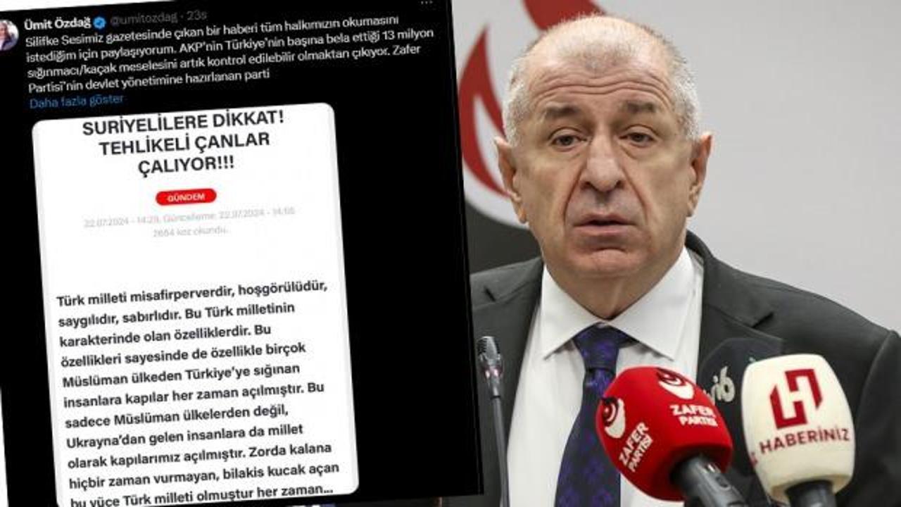 Ümit Özdağ'dan '100 Suriyeli kadın ve erkek otele saldırdı' provokasyonu