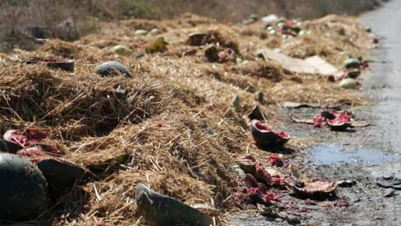 Arnavutk&ouml;y&rsquo;de i&ccedil; acıtan g&ouml;r&uuml;nt&uuml;! Y&uuml;zlerce karpuz yol kenarına atıldı