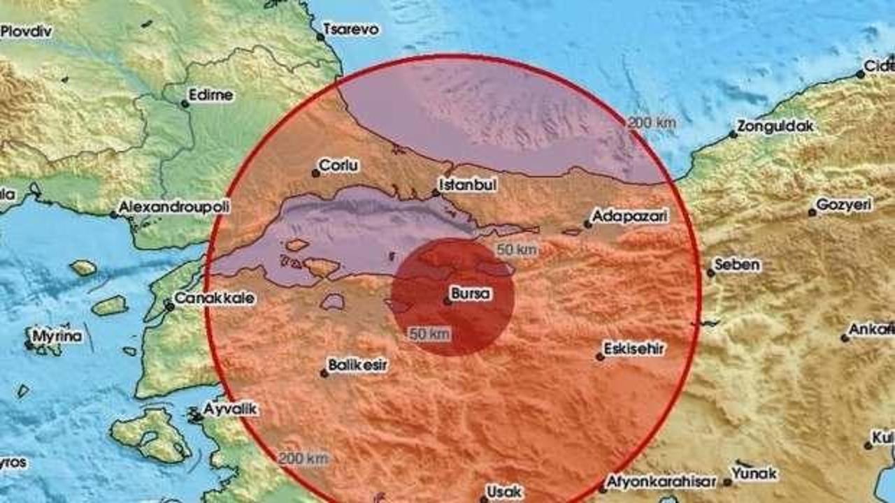 Bursa'da 4 b&uuml;y&uuml;kl&uuml;ğ&uuml;nde deprem