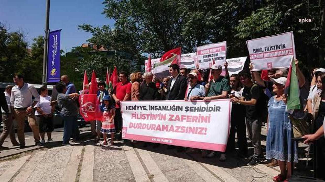 Vatan Partisinden İsrail'in Ankara Büyükelçiliği önünde protesto
