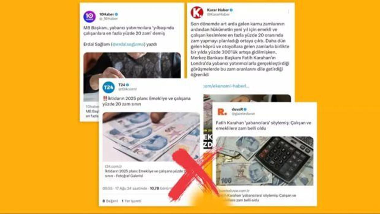 &Ccedil;alışan ve emeklilere y&uuml;zde 20 zam oranı iddiası yalanlandı