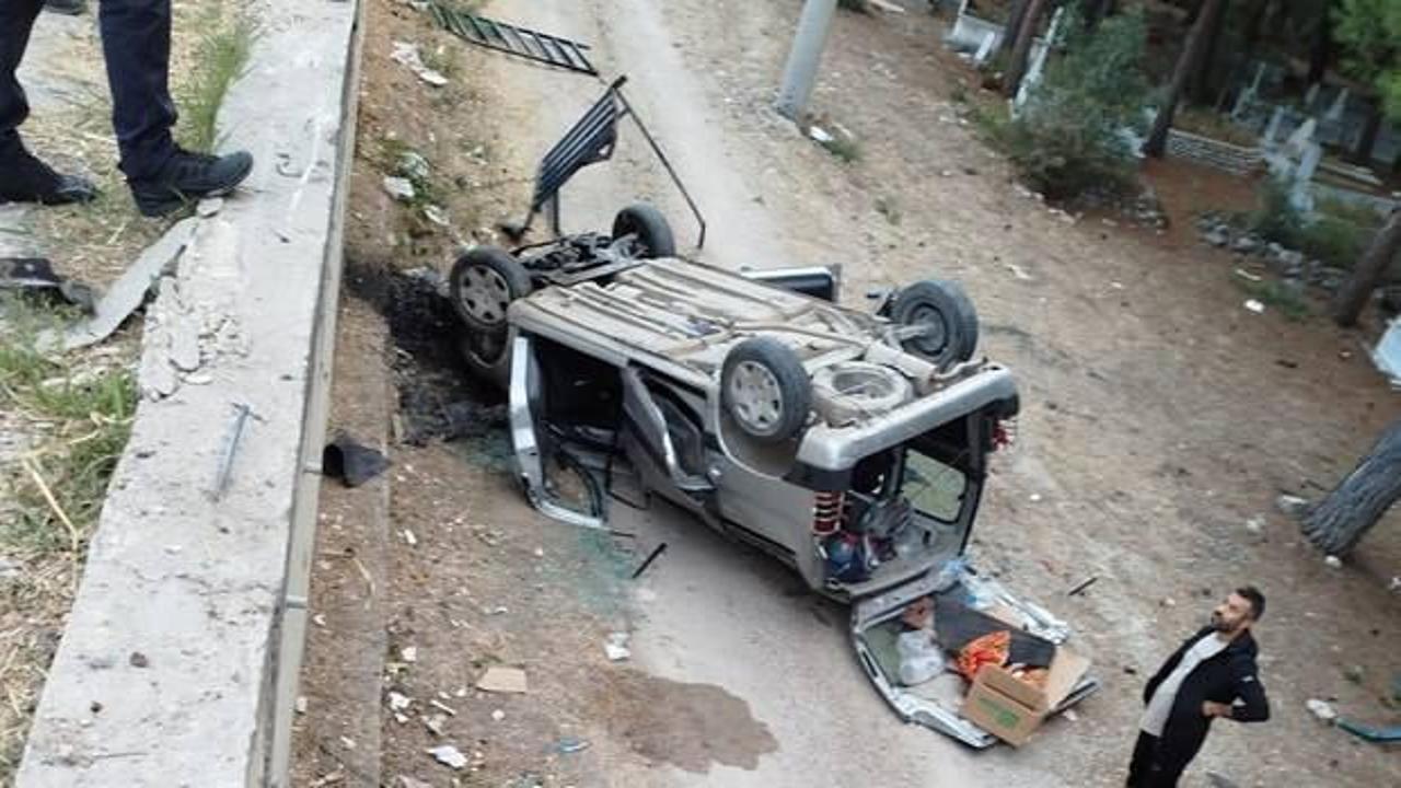 Samsun'da otomobil şarampole uçtu