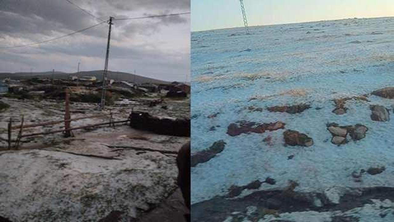 Ardahan'da Ağustos ayında şaşırtan g&ouml;r&uuml;nt&uuml;: Beyaza b&uuml;r&uuml;nd&uuml;!