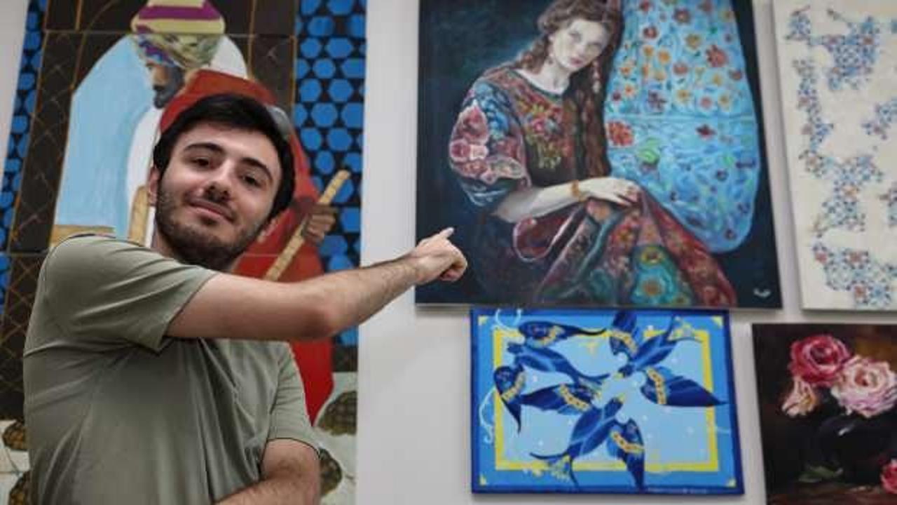 Otizmli üniversite öğrencisi, yaz tatilini resim yaparak geçirdi