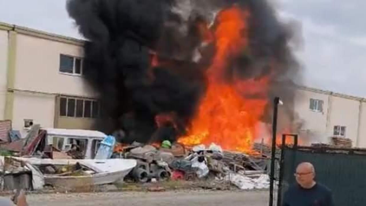 Ankara'da kereste ve polyester fabrikasında yangın