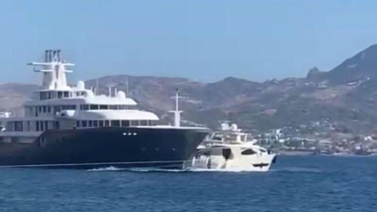 Bodrum Yalıkavak&rsquo;ta milyonluk kaza: Mega yat, motor yata &ccedil;arptı