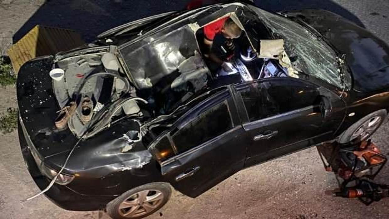 Korkunç olay! 20. kattan otomobilin üzerine düştü