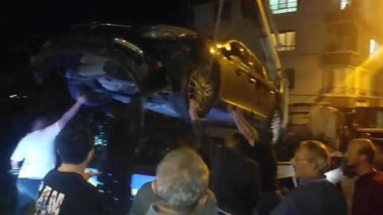 El freni çekilmeyen otomobil uçuruma yuvarlandı