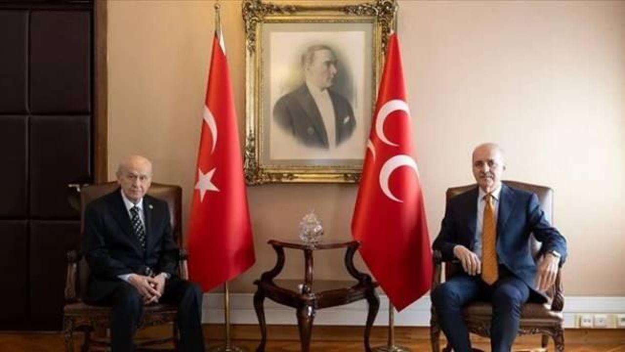 TBMM Başkanı Kurtulmuş MHP Genel Başkanı Bahçeli ile görüştü