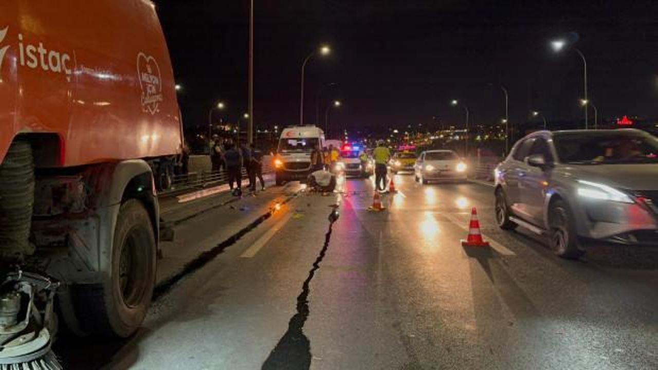 Haliç'te motosiklet temizlik aracına çarptı: 1 ölü