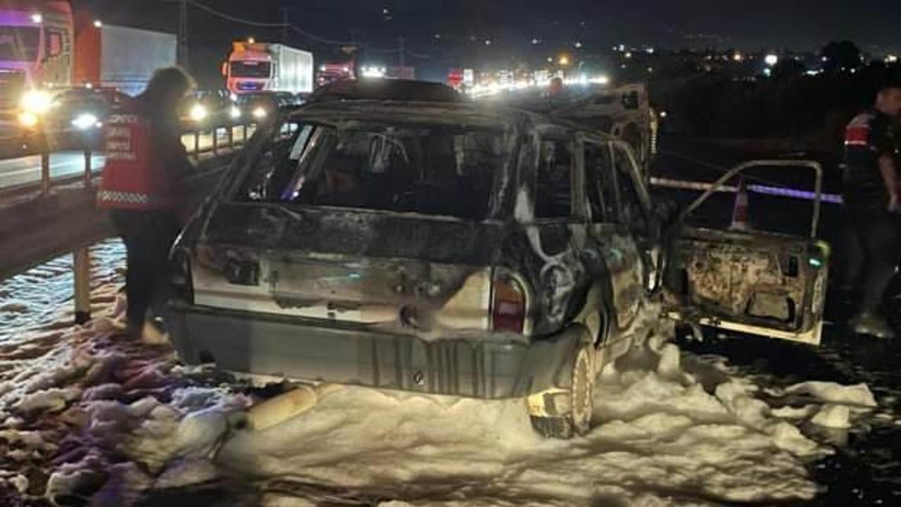 D-650’de feci kaza: Alev alan otomobilde korkunç ölüm