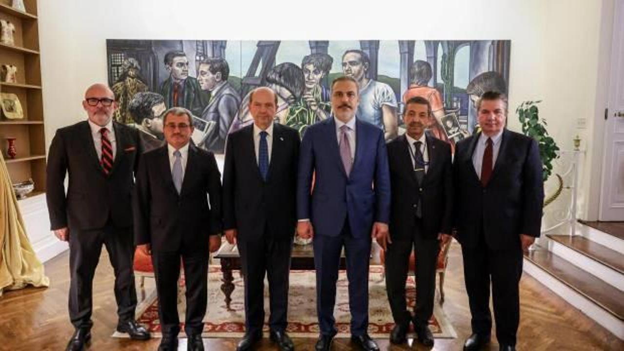 Bakan Fidan, Ersin Tatar ve Dışişleri Bakanı Ertuğruloğlu ile g&ouml;r&uuml;şt&uuml;