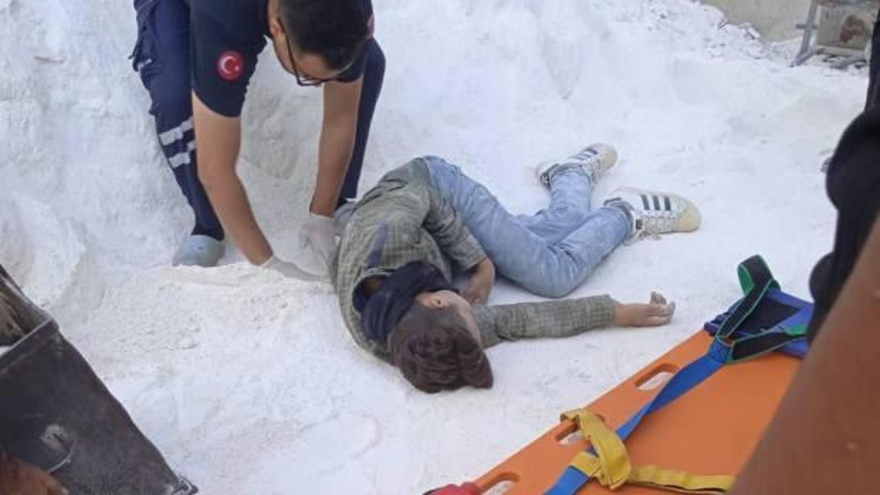 İnşaatın beşinci katından d&uuml;şen yabancı uyruklu &ccedil;ocuk iş&ccedil;i &ouml;ld&uuml;