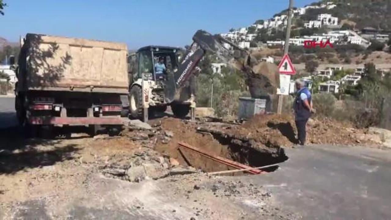 Bodrum'da ana isale hattı patladı