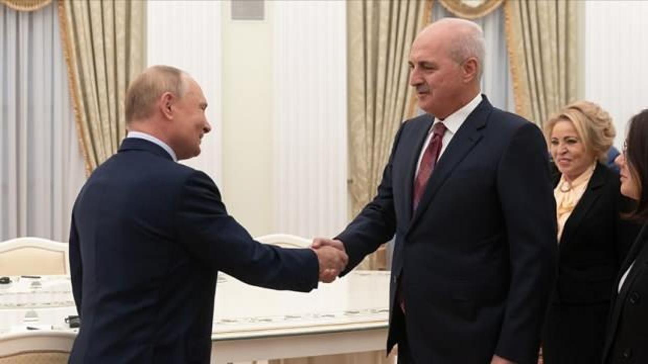 Rusya Devlet Başkanı Putin, TBMM Başkanı Kurtulmuş ile g&ouml;r&uuml;şt&uuml;