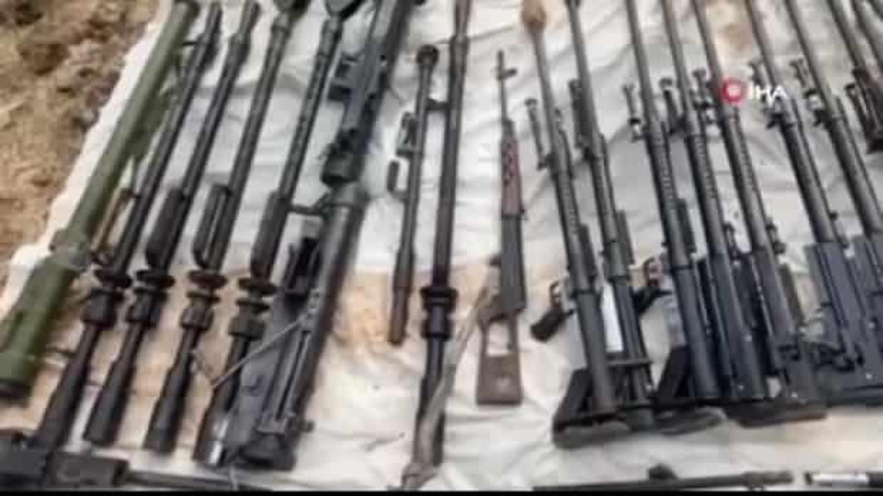 Pen&ccedil;e-Kilit Operasyonu b&ouml;lgesinde ter&ouml;ristlere ait &ccedil;ok sayıda silah ele ge&ccedil;irildi
