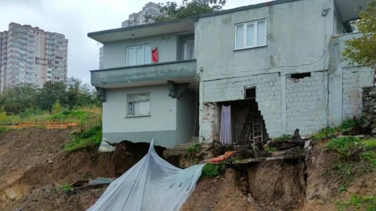 Samsun'da toprak kayması: 2 katlı bina hasar gördü