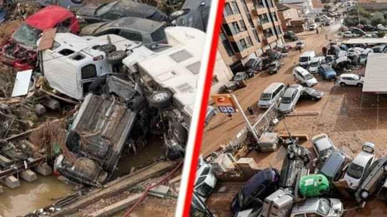 İspanya'da felaket: 1 yıllık yağış 8 saatte d&uuml;şt&uuml;