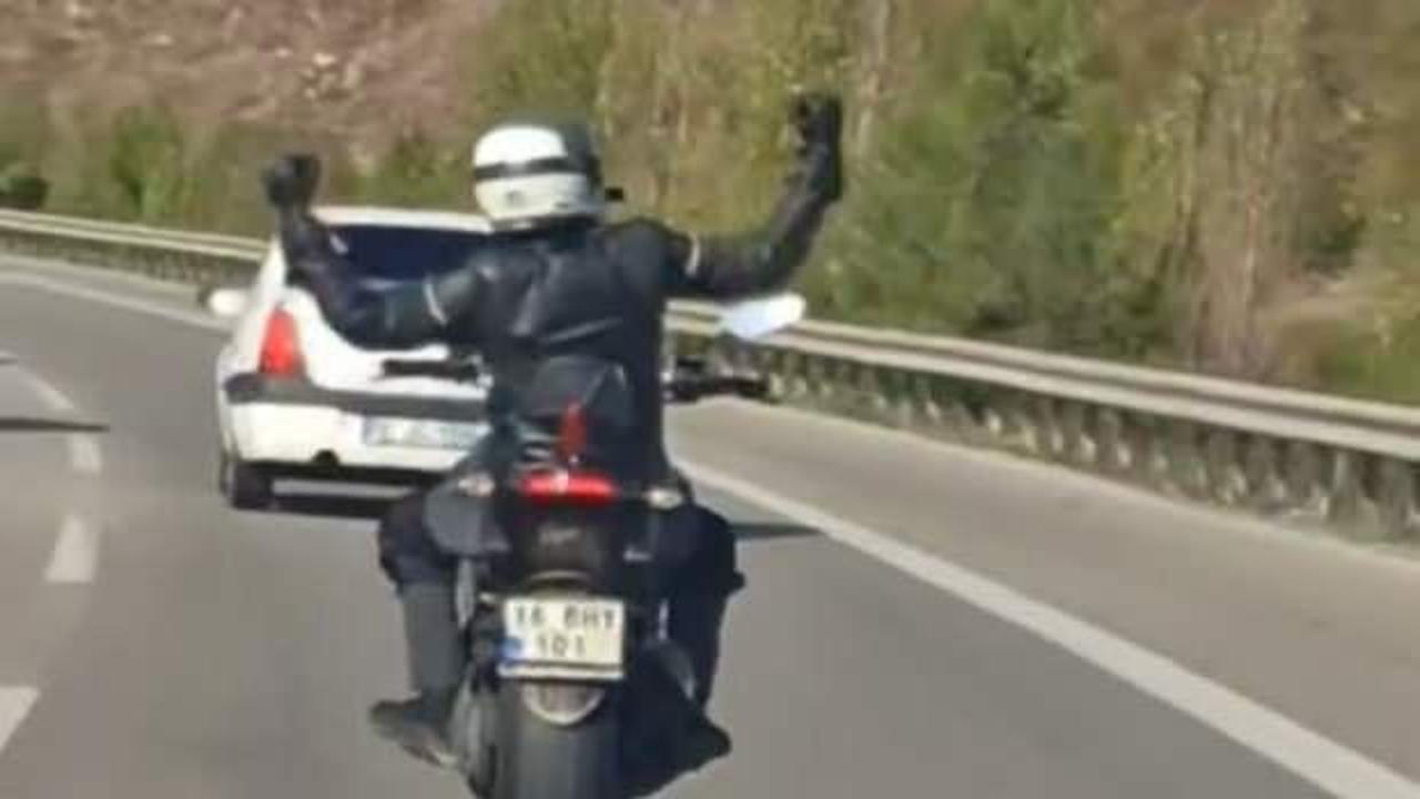 Yer: Bursa! Motosiklet &uuml;zerinde dans ettiği yetmedi...