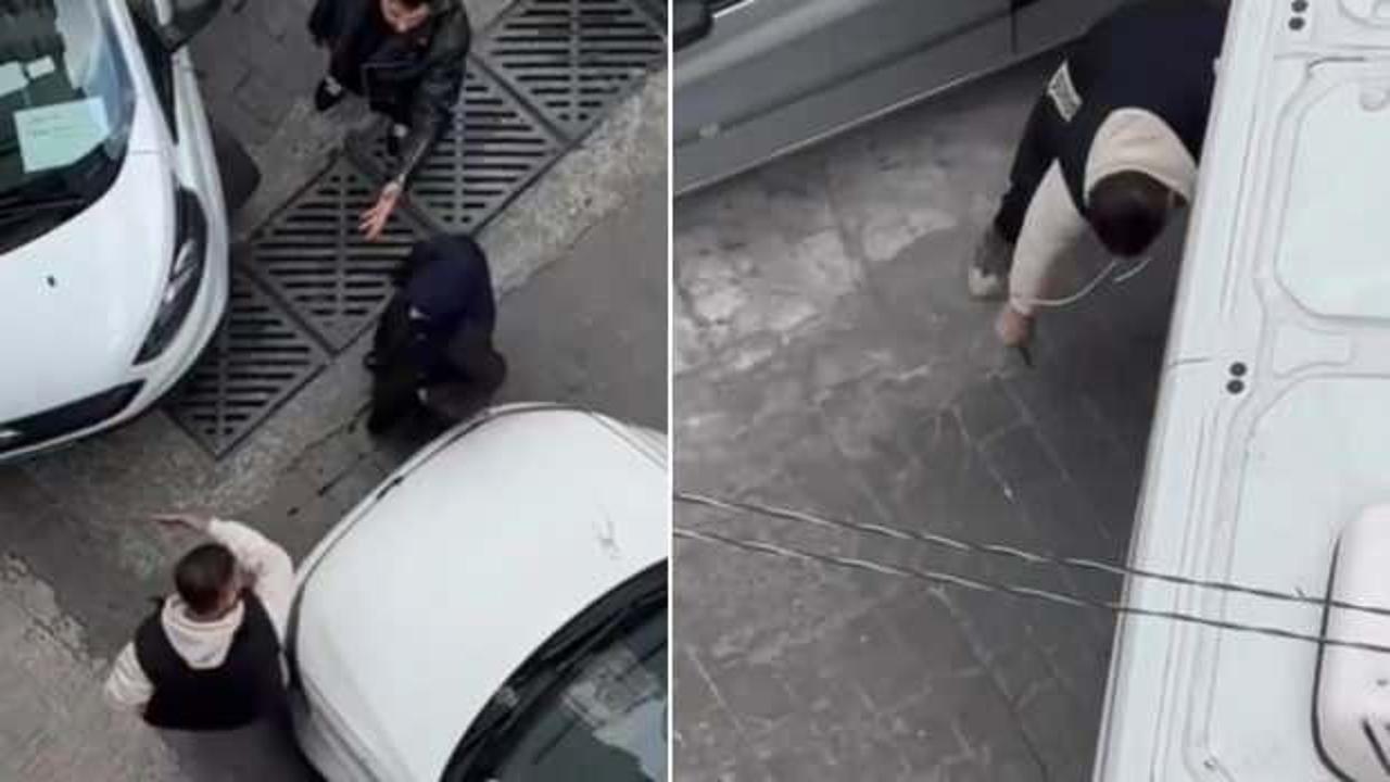 Tartıştığı s&uuml;r&uuml;c&uuml;n&uuml;n lastiklerini kesen ş&uuml;pheli tutuklandı