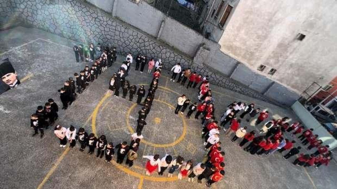 Trabzon&rsquo;da ilkokul &ouml;ğrencilerinden anlamlı koreografi