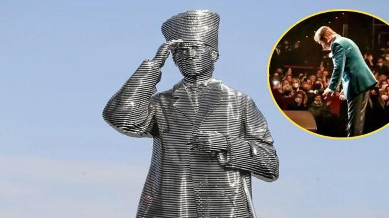Ya konser ya heykel: Bursa'da vatandaşa 'çelikten Atatürk heykeli' hizmeti!