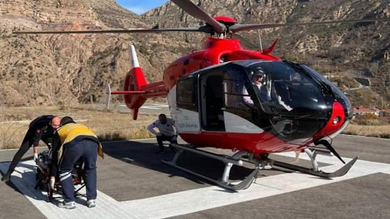 Atardamar duvarı yırtıldı! Ambulans helikopterle nakledildi