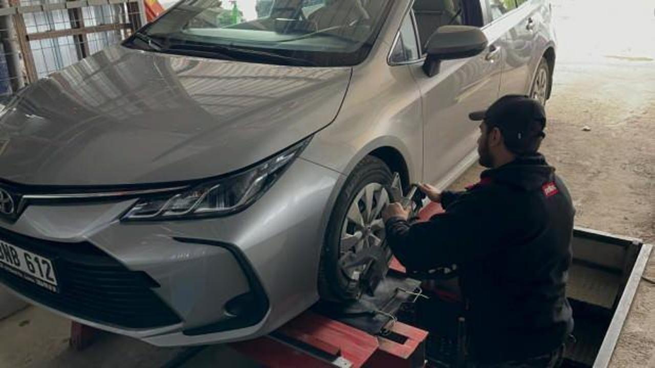 Lastikçilerde kış yoğunluğu başladı