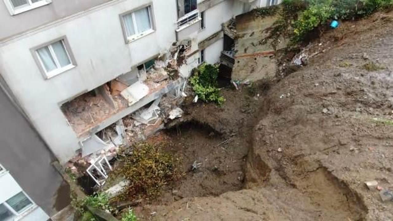 Rize'deki heyelanda kahreden detay