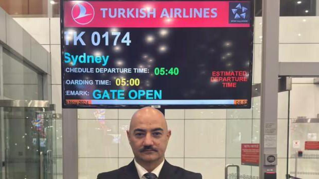 THY Sydney'de: Kaptan Pilot Aytuğ Coşkun'un d&ouml;n&uuml;ş&uuml; muhteşem oldu