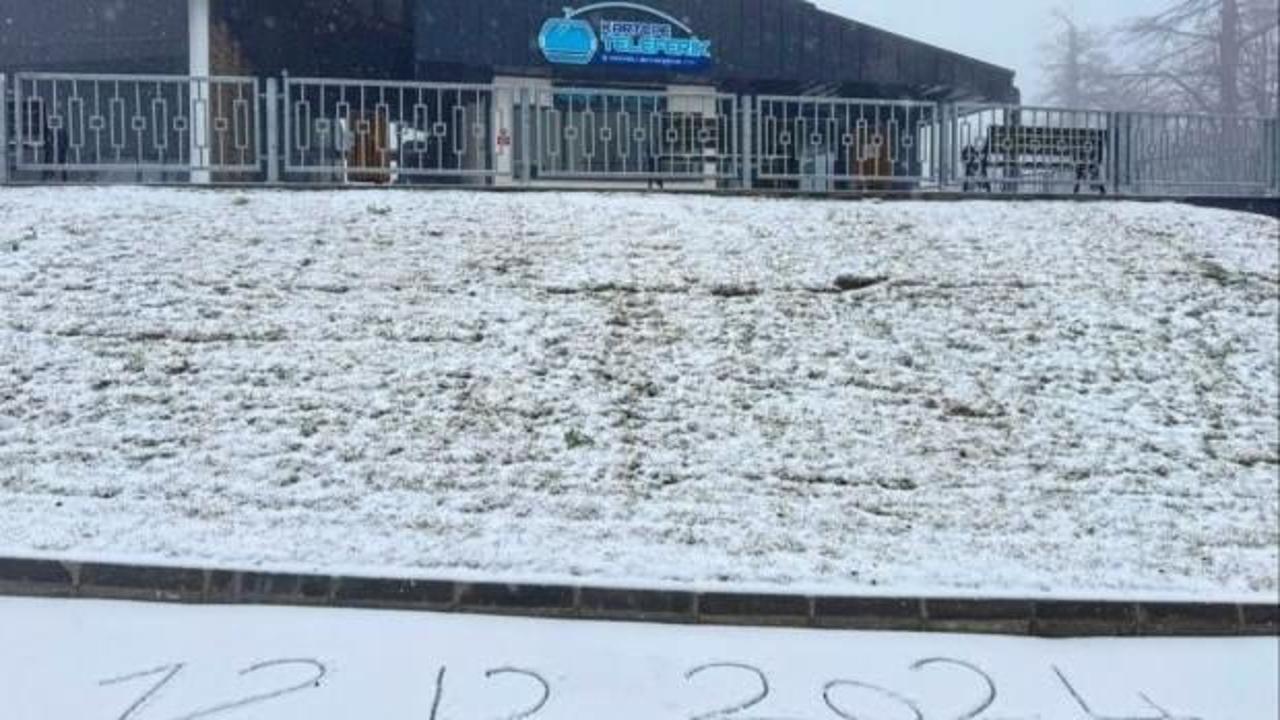 Kocaeli'nin yüksek kesimlerine kar yağdı