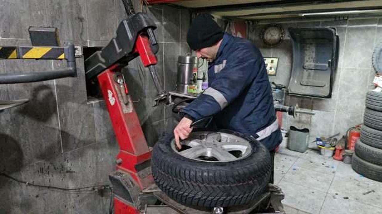Lastik&ccedil;ilerde kış mevsimi yoğunluğu devam ediyor