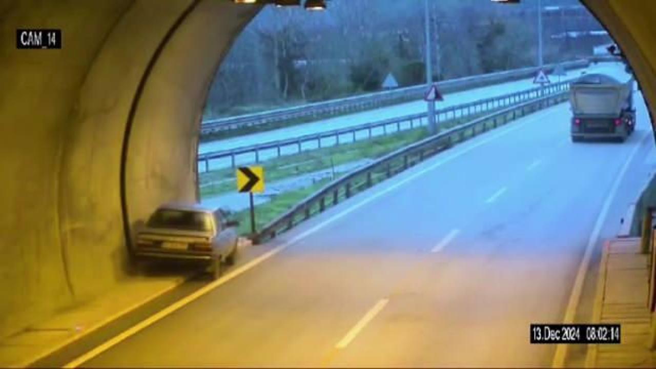  Otomobil tünel çıkışı takla attı! Feci kaza kamerada