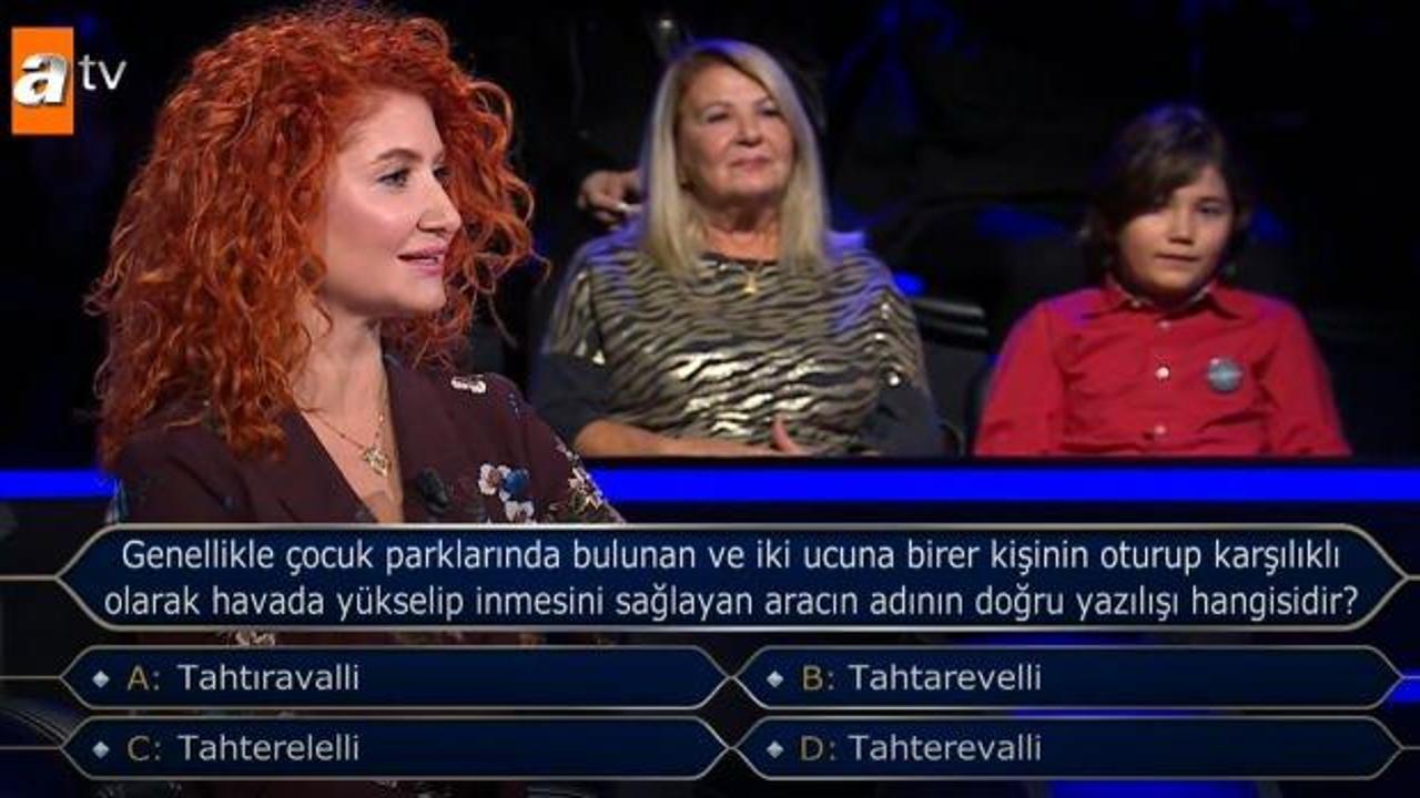 Tahtıravalli nasıl yazılır? Kim Milyoner İster'de 100 bin TL'lik sorunun yanıtı...
