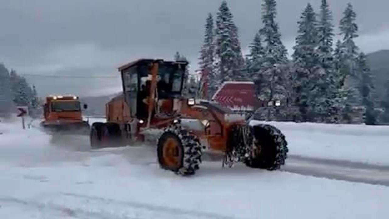 Ilgaz Dağı'nda kar yağışı etkili oldu