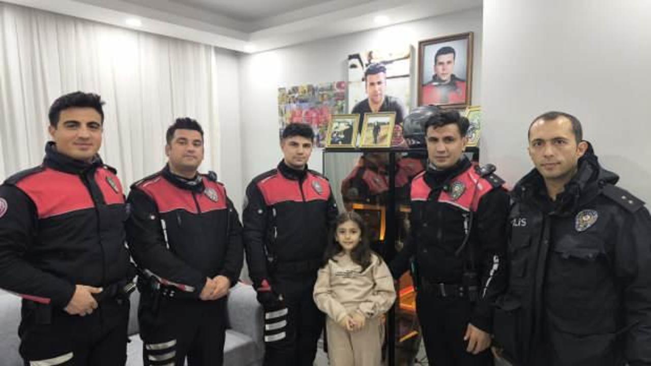 Şehit kızına polisten doğum g&uuml;n&uuml; s&uuml;rprizi