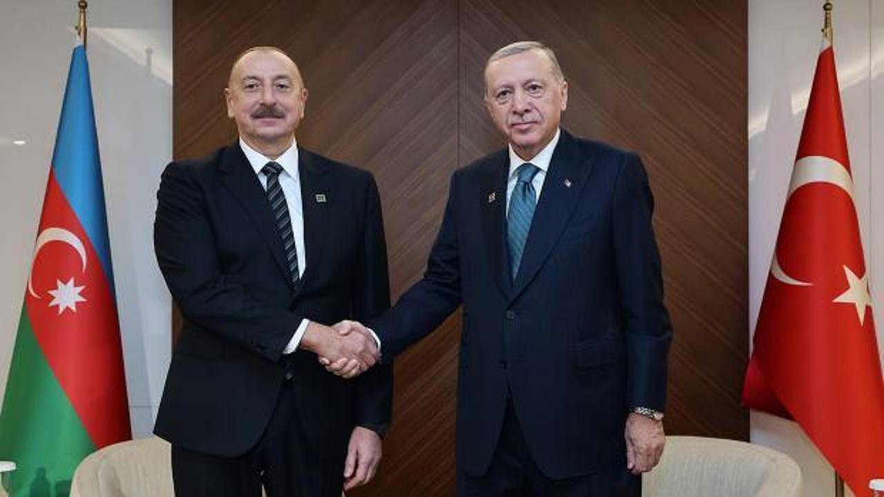 Cumhurbaşkanı Erdoğan ile Azerbaycan Cumhurbaşkanı Aliyev g&ouml;r&uuml;şt&uuml;