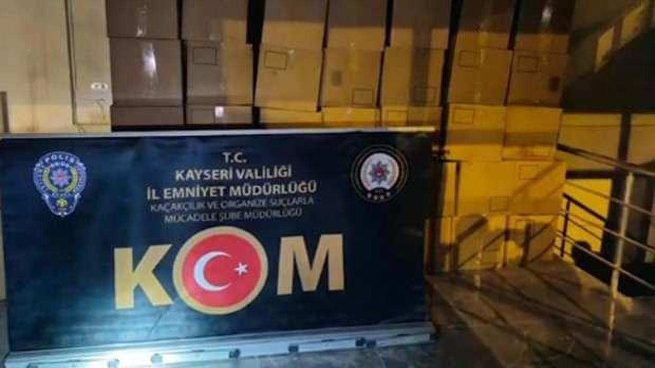 Kayseri'de 7,6 milyon ka&ccedil;ak makaron ele ge&ccedil;irildi