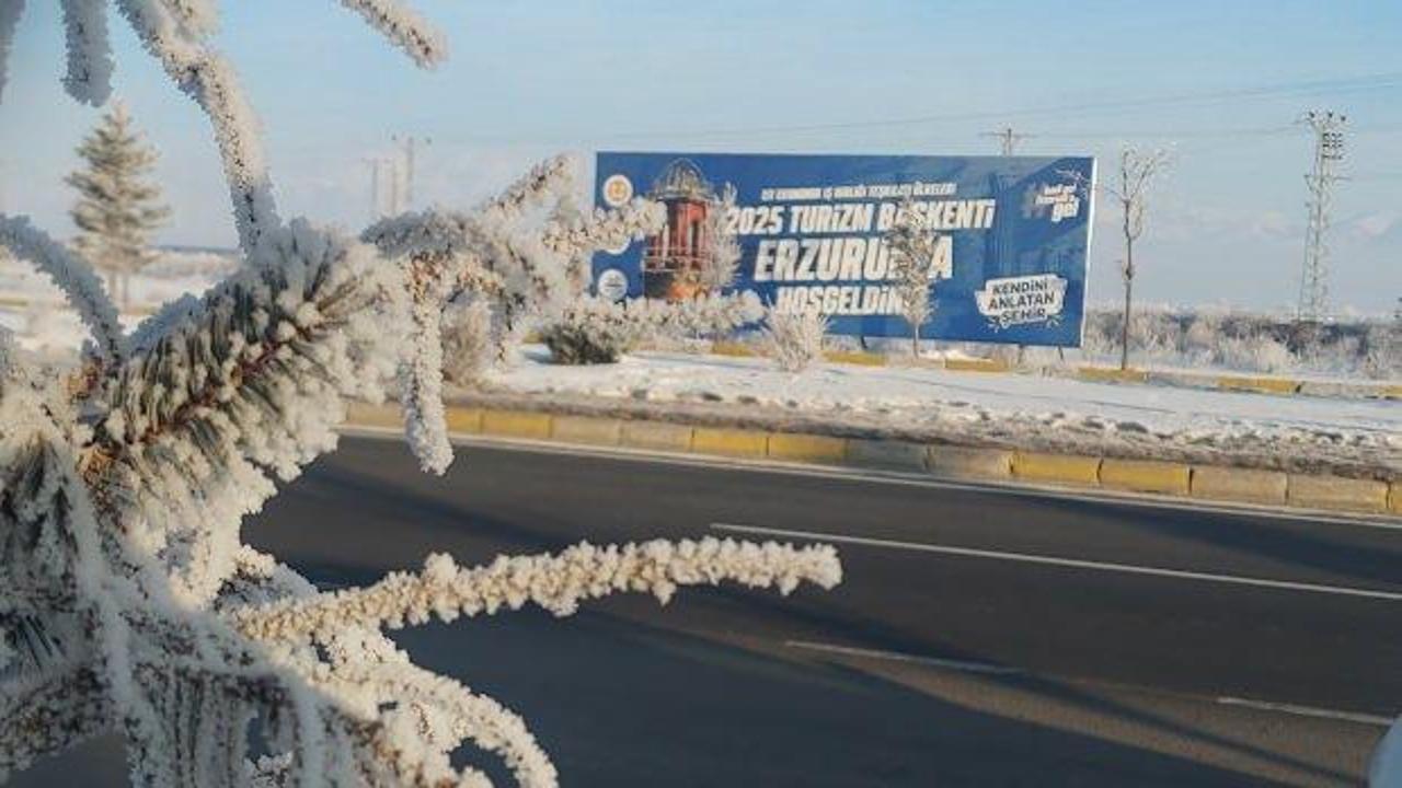 Sibirya soğukları h&uuml;k&uuml;m s&uuml;r&uuml;yor: Erzurum Ovası eksi 24 ile buz kesti